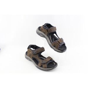 Abeo Sandals Mens 8 Brown Leather Davenport Adjustable Sport Comfort Open Toe